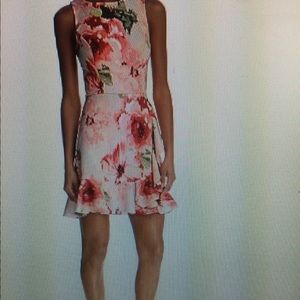 NWT Aqua Bloomingdales floral ruffled dress